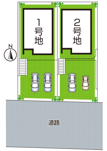 京都市伏見区醍醐古道町　第1期　新築一戸建ての区画図|全2区画