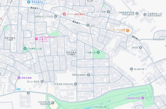 京都市伏見区深草大亀谷万帖敷町　第4期　新築一戸建ての地図