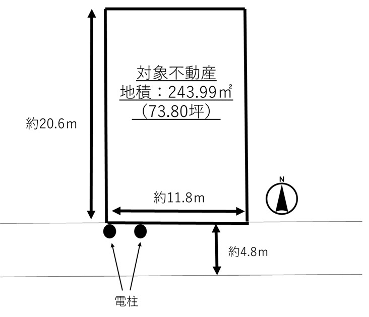 小栗7丁目土地の土地図|広々とした約73坪の土地です！