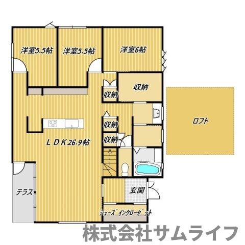 【間取り】 | サニーガーデン椿　平屋