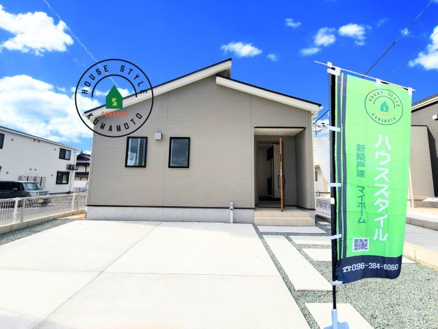 菊池市西寺第1-6棟（6号棟）の外観|デザイン性のある外観です。