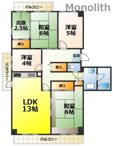 光明池駅前１号棟の間取り