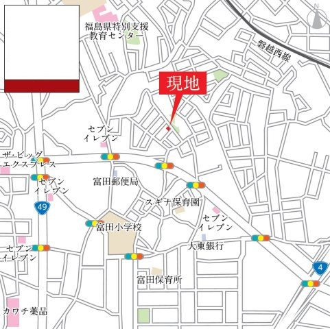 新築戸建・建売　郡山市富田町14期　GRAFARE　全1棟の地図