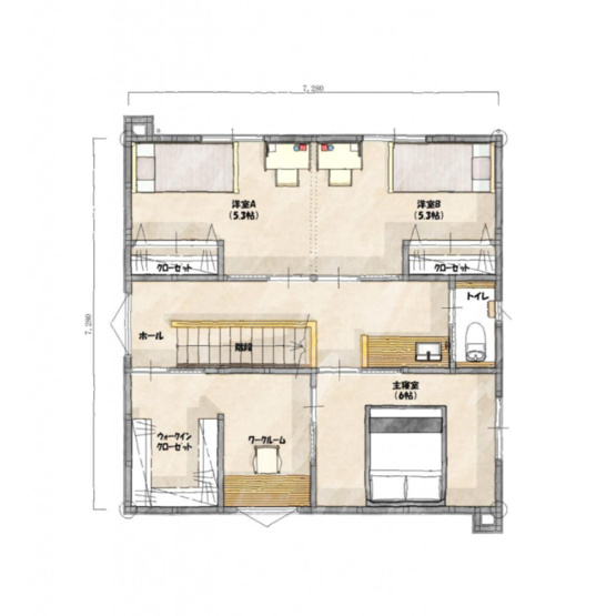 【間取り】 | 合志市御代志　31坪 | ☆2階間取図☆