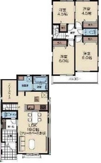【間取り】 | 川越市郭町2丁目　新築分譲　「本川越駅」徒歩21分　敷地32坪　【川越小学区】