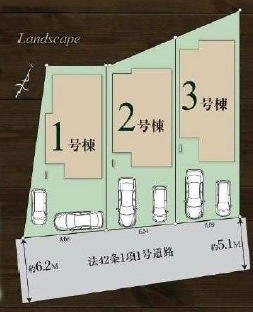 【区画図】 | 川越市郭町2丁目　新築分譲　「本川越駅」徒歩21分　敷地32坪　【川越小学区】