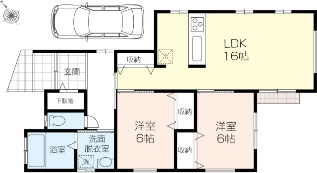 入間市下藤沢の参考プラン|中庭のある平屋の参考プラン