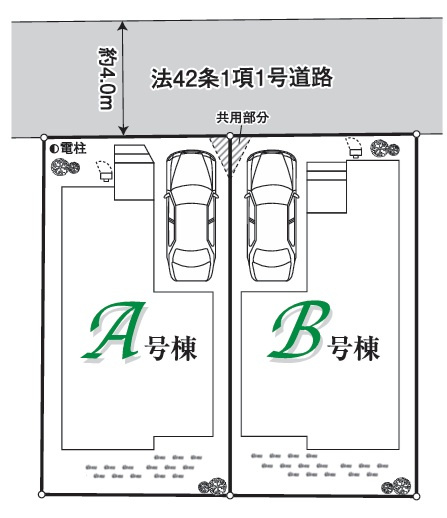 仲介手数料無料　ハートフルタウン所沢和ケ原12期　全２棟　A号棟　の区画図