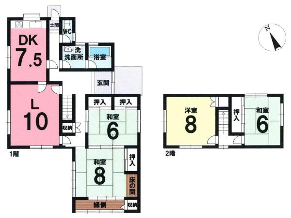 岡崎市滝町外浦・中古戸建の間取り|間取り図です