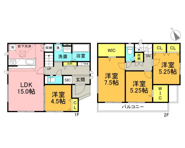 高浜市呉竹町3期　全3棟　3号棟の間取り|4LDK＋WIC＋シューズクローク
