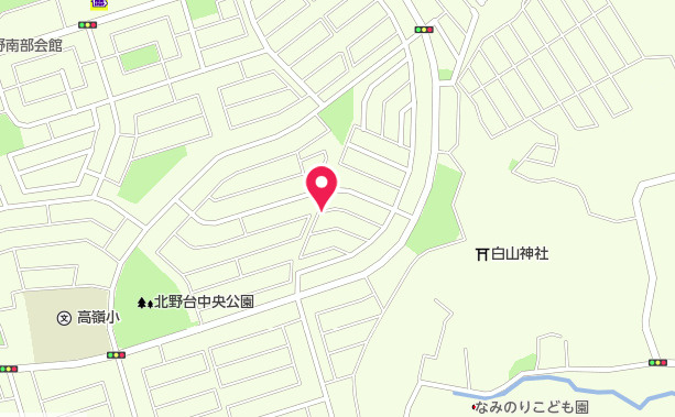 祝　成約済み　八王子市　北野台　新築戸建ての地図|～仲介手数料無料☆八王子ひなた不動産～　八王子市北野台　新築戸建て