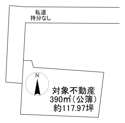 -三丁目不動産-　秩父市下影森　約117坪の土地図