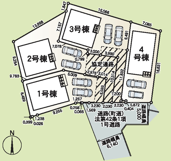 南風原町兼城　第1　3号棟の区画図|3号棟