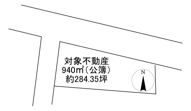 -三丁目不動産-　寄居町富田　約284坪売地の区画図