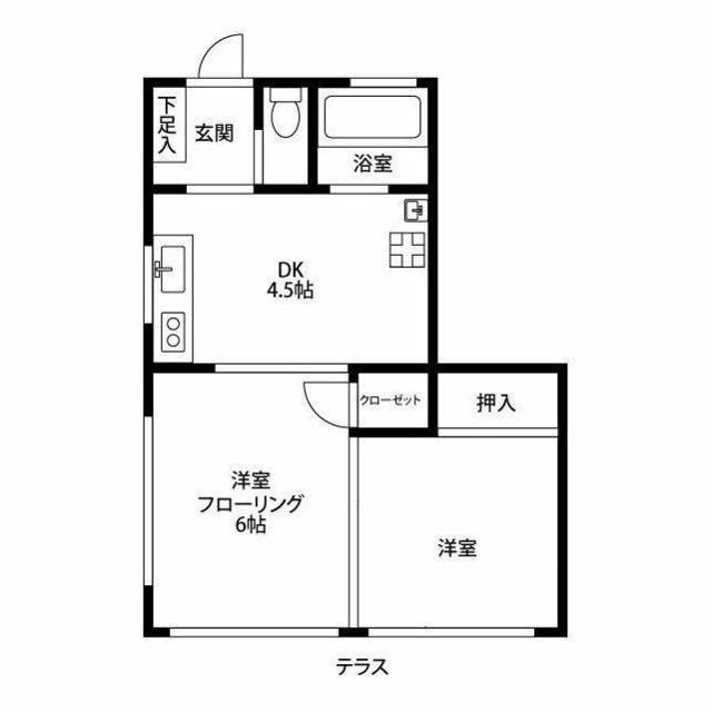 青梅市長淵７丁目のアパートの間取り