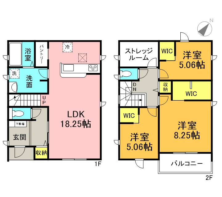 碧南市日進町（新築一戸建）の間取り|3LDK＋WIC＋ストレージルーム