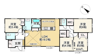 【間取り】 | 野洲市永原　1号棟　新築戸建