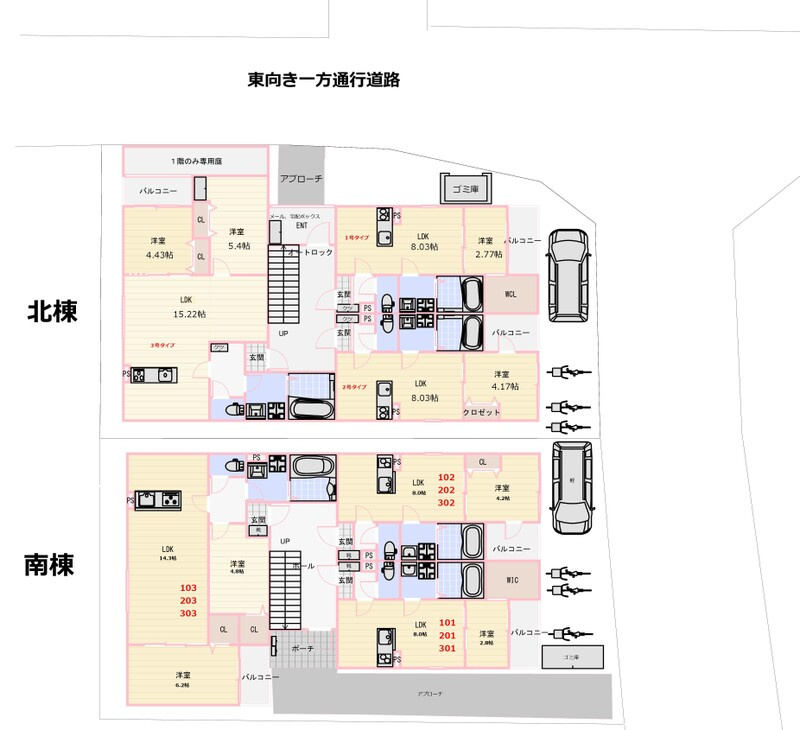 セレーノ藤井寺の区画図