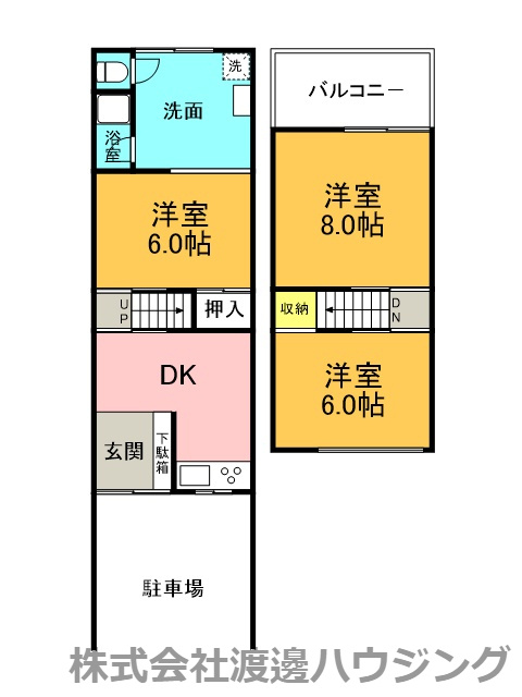 北条2丁目テラスハウスの間取り
