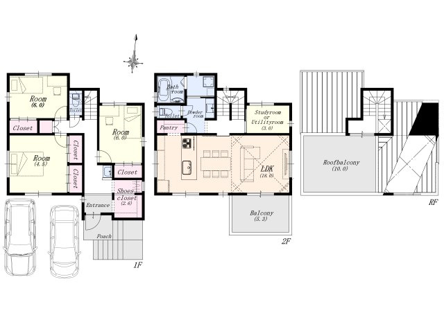 ヴィレッタの杜　苦楽園二番町Ｈ　1号地の参考プラン
