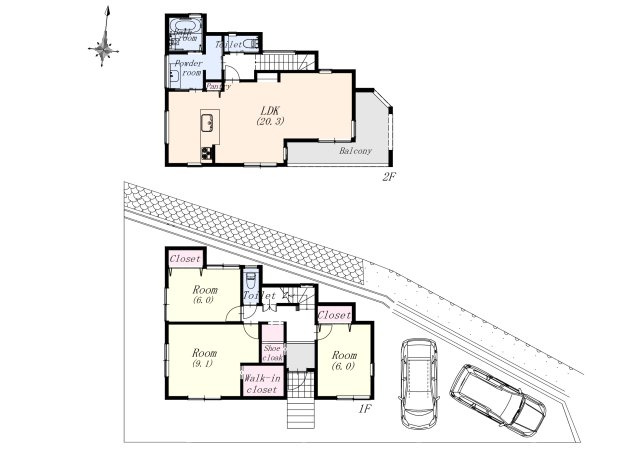ヴィレッタの杜　苦楽園二番町Ｈ　1号地の区画図