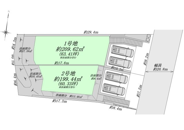 ヴィレッタの杜 北名次町Ｅの区画図