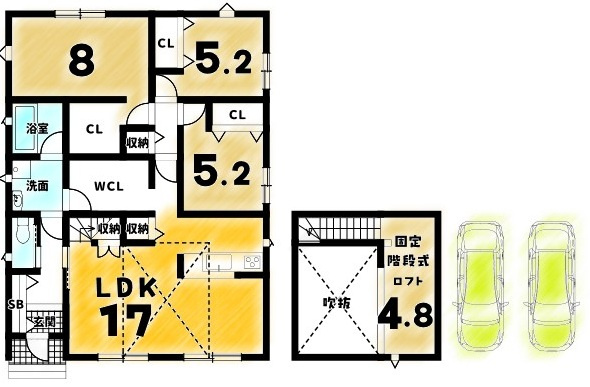 淀樋爪町2号棟の間取り