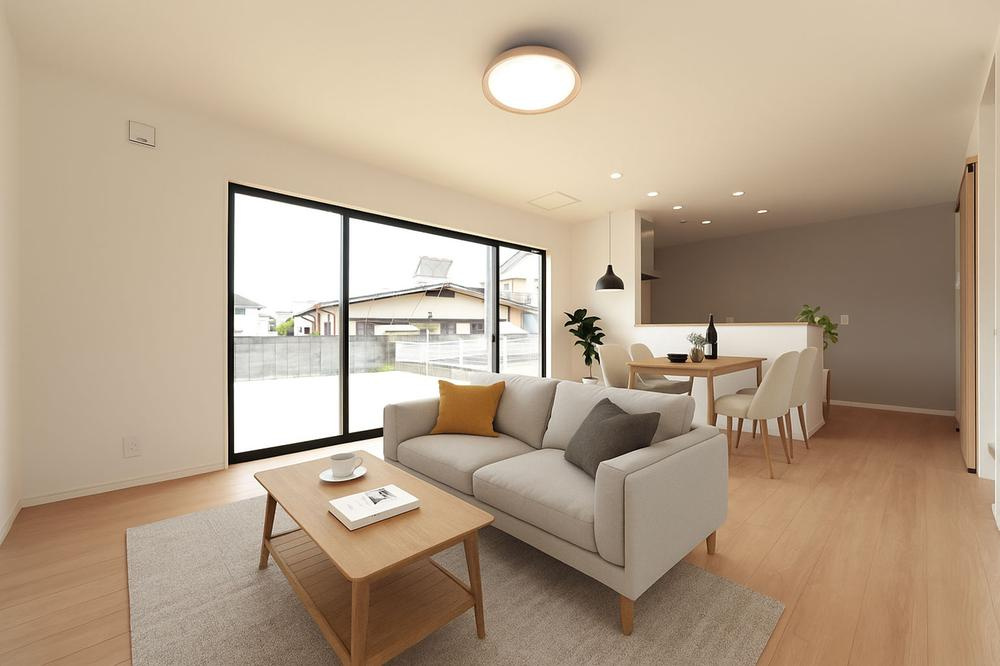 栃木市片柳町1丁目　新築戸建6-6の居間・リビング