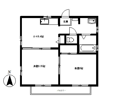 メゾンヤスアキーナＤ号棟の間取り