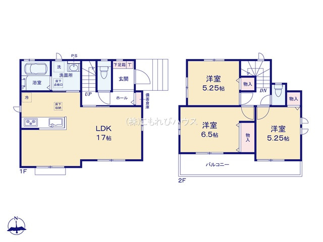 上尾市原市　第5期　新築一戸建て　Aの間取り|上尾市原市　第5期　新築一戸建て　A、3LDK、土地面積100.63m2、建物面積80.73m2
