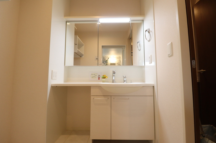 パインエーカーⅠの独立洗面台|大型洗髪洗面化粧台（三面鏡）