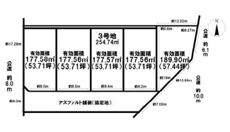 【土地図】 | 岐阜市六条南5区画の分譲地登場！敷地広々53坪以上！南道路日当り良好♪建築条件はございません！ | 岐阜市六条南5区画の分譲地登場！敷地広々53坪以上！南道路日当り良好♪建築条件はございません！