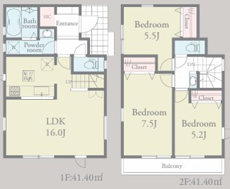 【間取り】 | 世田谷区宇奈根２３－１期　全２棟