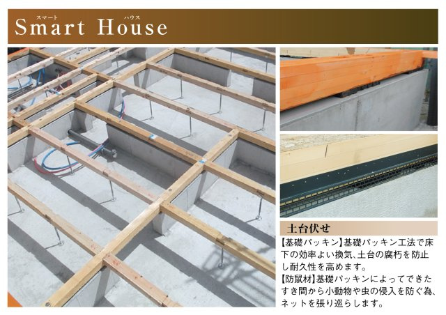 新築戸建　揖斐郡池田町上田　全1区画分譲のその他|基礎パッキン工法で床下の効率よい換気、土台の腐朽を防止し耐久性を高めます。