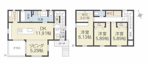 【間取り】 | 【仲介手数料０円】秦野市羽根　中古一戸建て | 秦野市羽根　中古一戸建て