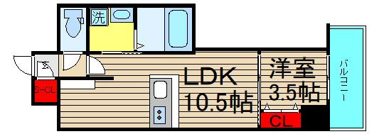 クロスレジデンス阿波座の間取り