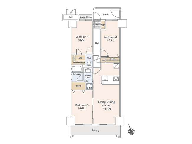【間取り】 | ソフィア志木　(志木本店) | 全室リフォーム済み。
9階部分・南西向きのお部屋で、明るい陽射しがたっぷり入ります。