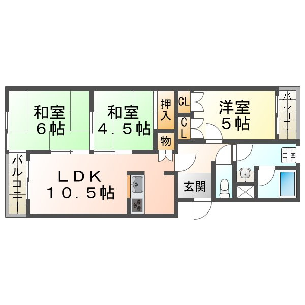 コーポ大津和の間取り
