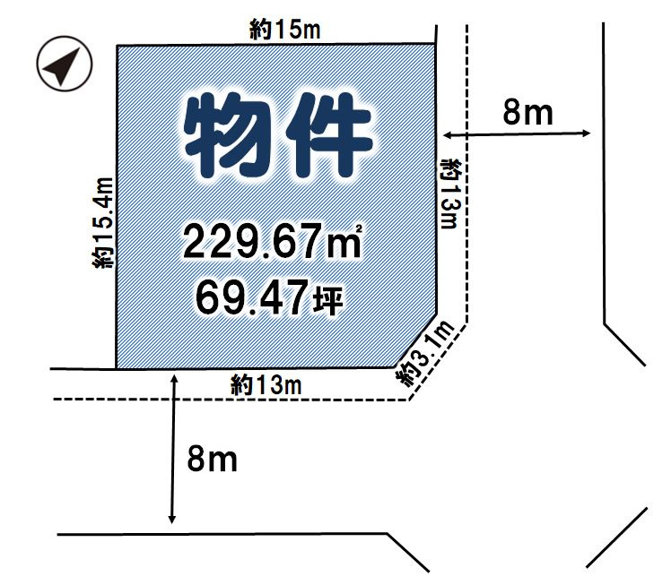 筑西市幸町1丁目の土地図