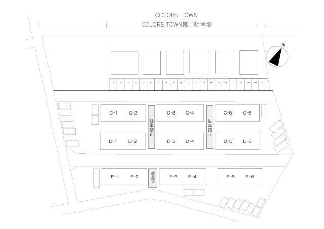 COLORS TOWN第二駐車場の区画図