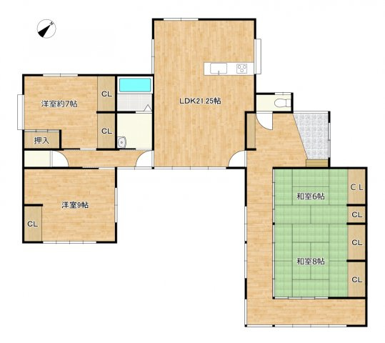宇城市小川町川尻　戸建ての間取り