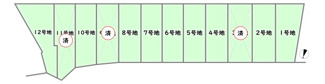 【区画図】 | 右京区嵯峨野南浦町 | 《区画図》12区画分譲地