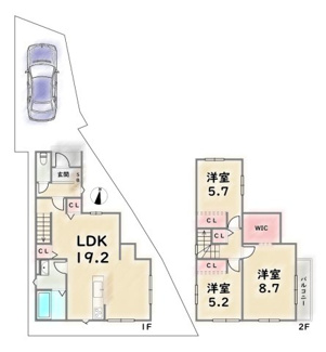 【間取り】 | 右京区嵯峨野南浦町 | 《12号地》3598万円　土地面積：106.85平米　延床面積：92.32平米