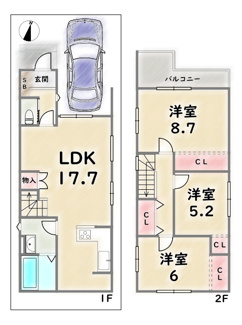 【間取り】 | 右京区嵯峨野南浦町 | 《7号地》3298万円　土地面積：79.05平米　延床面積：89.01平米