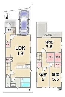 【間取り】 | 右京区嵯峨野南浦町 | 《10号地》3498万円　土地面積：87.58平米　延床面積：87.35平米