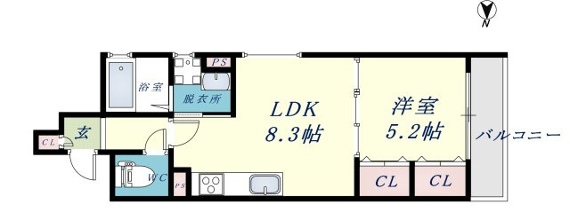 クリエオーレ大蓮東2の間取り