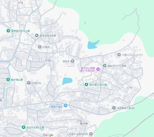 川西市鼓が滝　新築一戸建ての地図