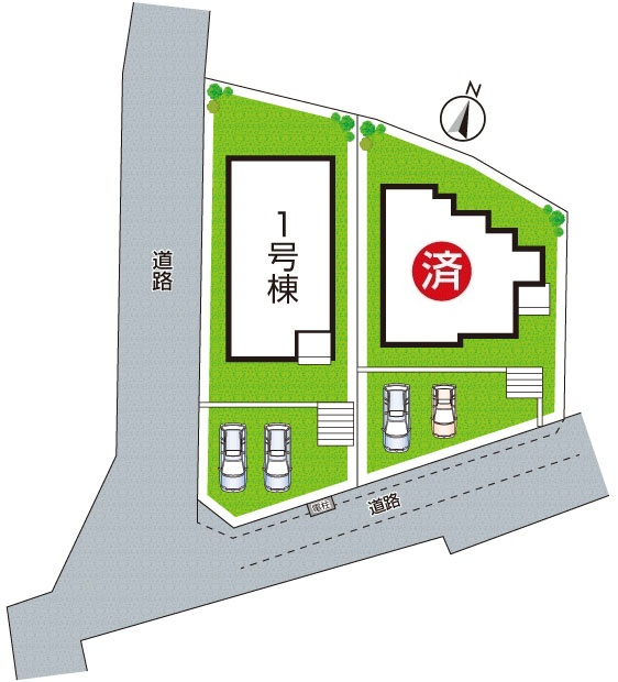 川西市鼓が滝　新築一戸建ての区画図|全２区画