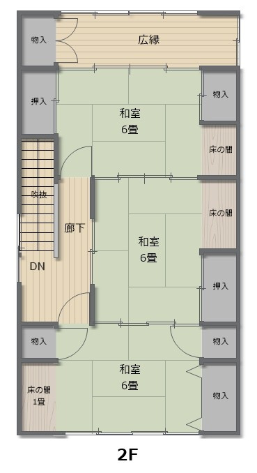 津山市上紺屋町　中古住宅　5LDKのその他|2階間取り