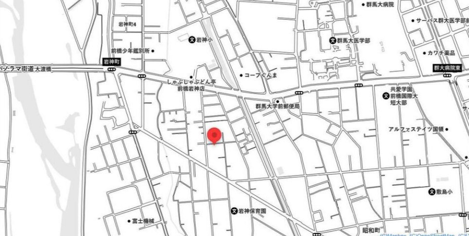 【中古戸建】前橋市岩神町　２Kの地図